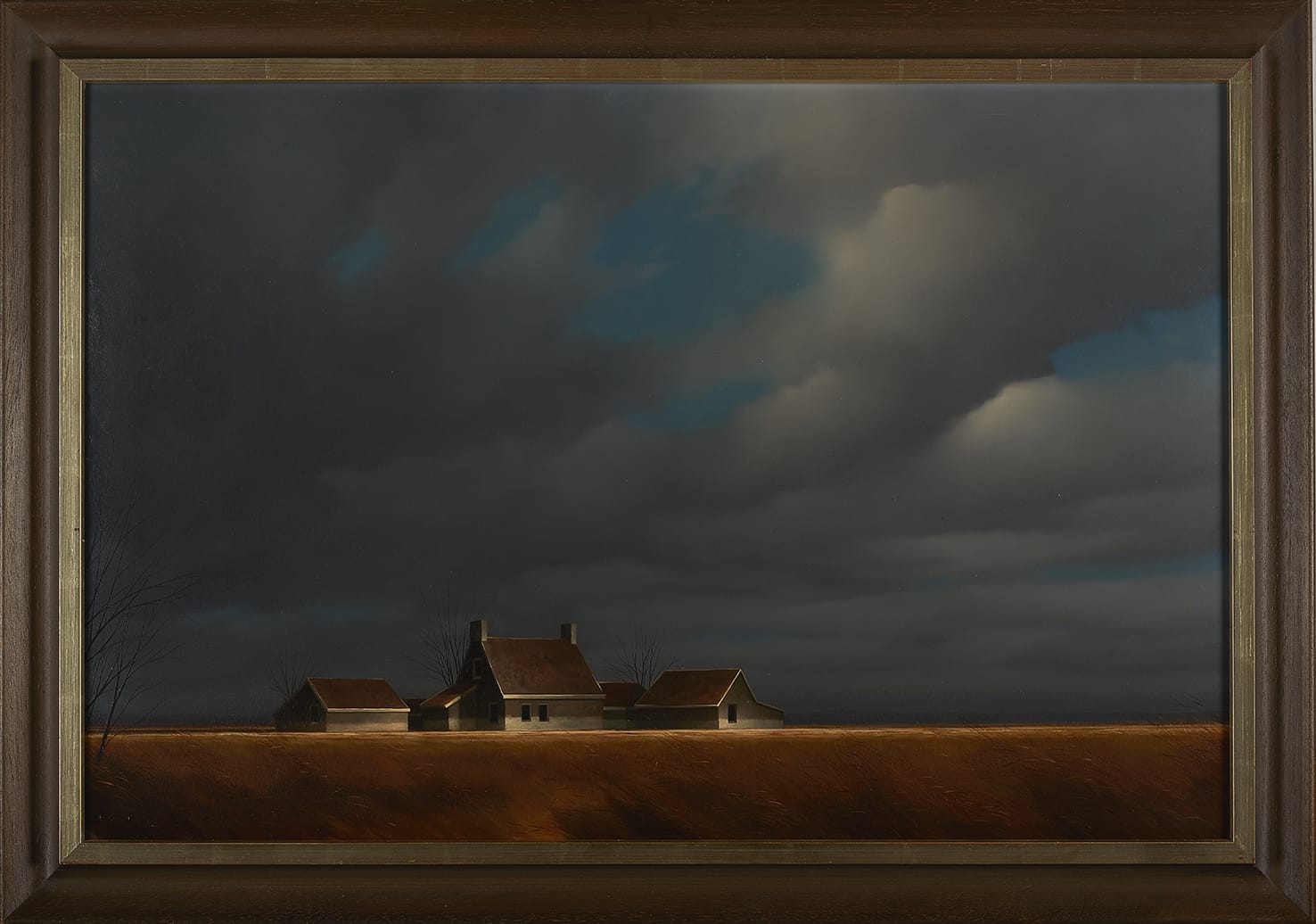 Groot polder landschap met boerderij (49 x 74), Harry Koster 1996