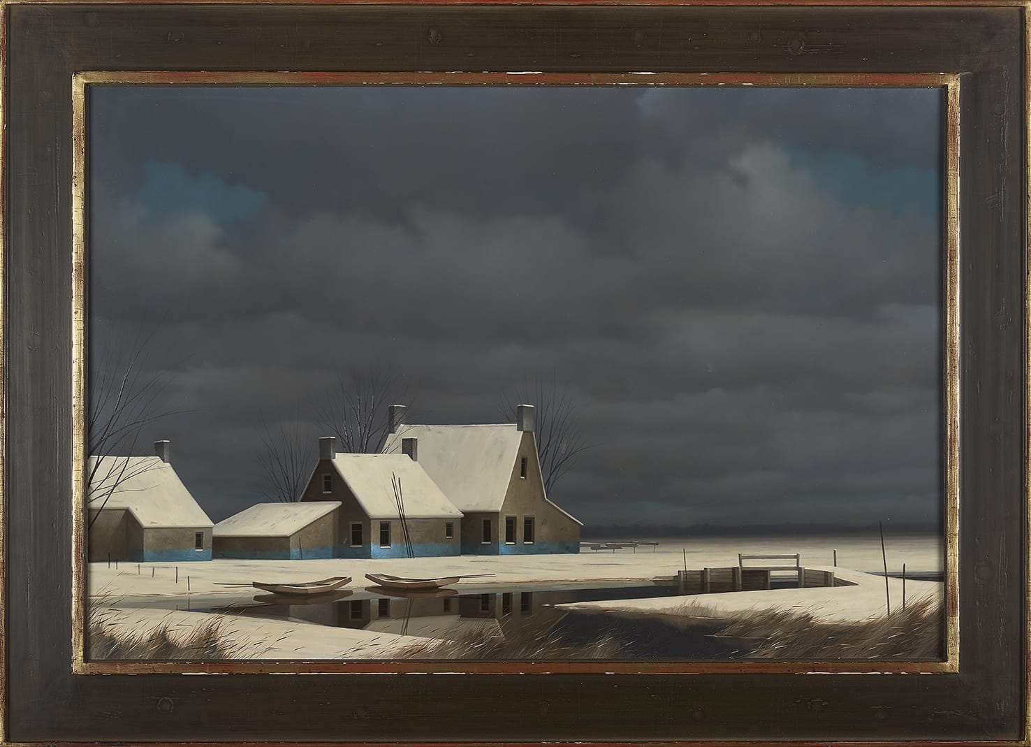 Winter in de polder (43 x 38), Harry Koster 1997