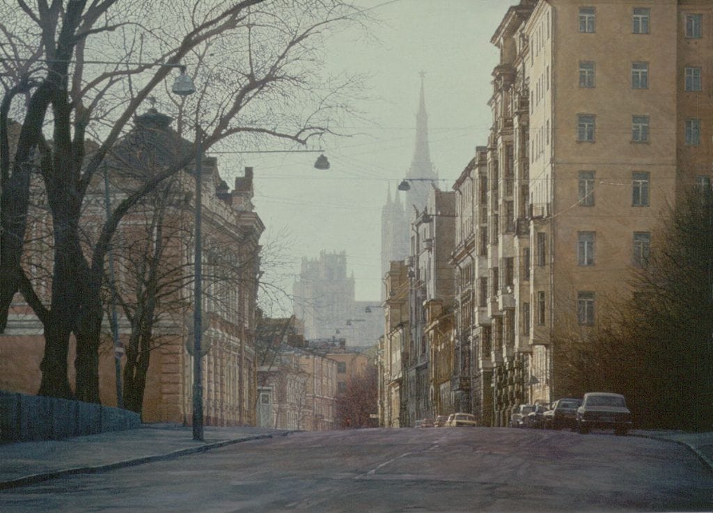 Sunday's Moscow. Povarskaya street (73 x 100), Igor Shterenberg 1992