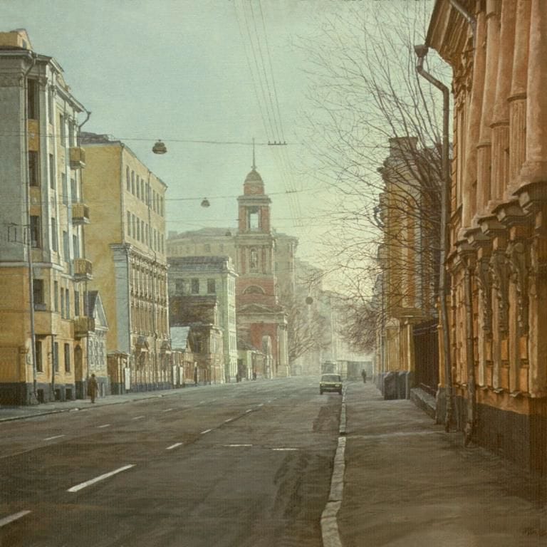 Sunday’s Moscow. Pyatnitskaya street (73 x 73), Igor Shterenberg 1989