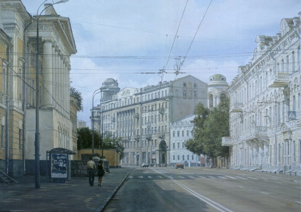 Sunday's Moscow. Solyanka street (80 x 102), Igor Shterenberg 1997
